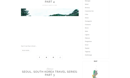 This is a personal travel blog that I usually update if I have free time. I downloaded and customized the template to my own preference such as the header, sidebar, navigation bar, page layout, and etc. The images and content used in each blog content are all original. You can check my blog at http://www.happyfeetandpaws.com