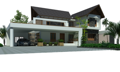 residence exterior rendering work