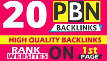 I will Provide 20 PBN Backlinks with high DA 40+ to increasing your web Ranking
