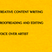 Creative content writing, proofreading and editing, voice-over artist 