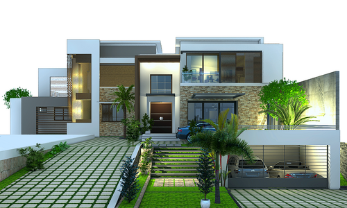 Residence exterior rendering work