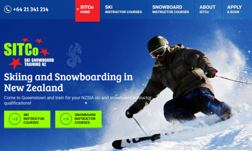 Sitco is the ski and snowboard instructor training company in NZ. Become a ski and snowboard instructor with SITCo. Live Project URL: http://www.sitco.co.nz/