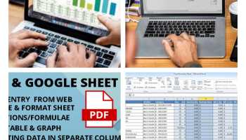 Work related to Data entry, Excel, Word, Pdf, Invoices, Google Sheets and many more