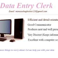 Data Entry Clerk and a researcher