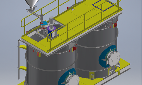 Flocculants System modelling in Autodesk Inventor