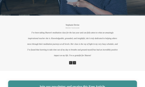 Sharon Brock Mindfulness - Full Website Development for Book Writter