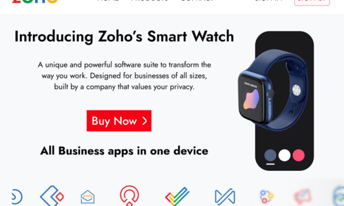 Website for Zoho Smart Watch