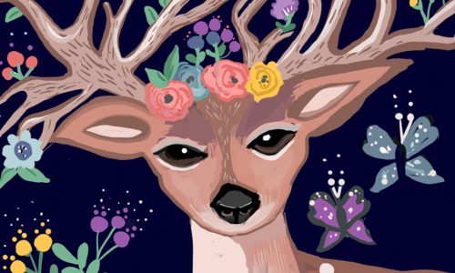 Deer & Floral Work