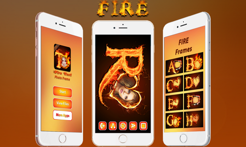 Mobile application about photo frames. Select any fire frames of alphabate for your personal photos.