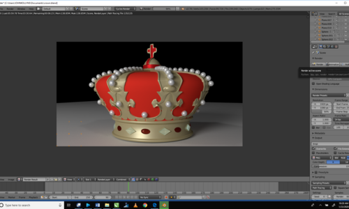 Crown model with Blender 3D software