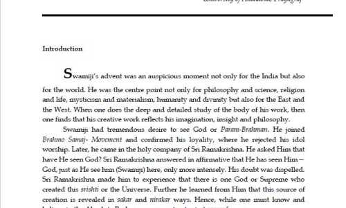 I wrote this scholarly article at the end of 2019 on the philosophical ideas of Swami Vivekananda. It is a 7 seven pages long doc with bibliography. This is under publication.