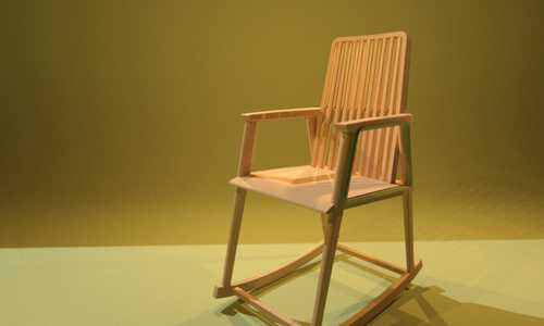 3d model and render for a rocking chair concept