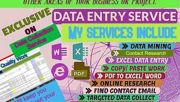 You will get 5 hours Web Research Data Entry