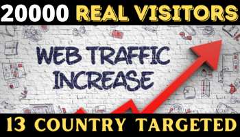 You will get 20000 real organic web traffic from 13 countries