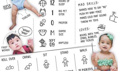 This infographic layout shows the baby's milestone.