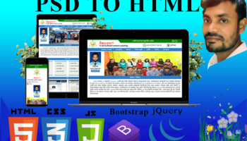 I will convert psd to html responsive with css, javascript