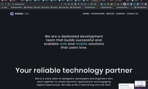 A static website for a development company called kesholabs build purely using HTML and CSS3
