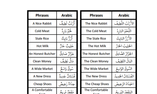 I was given 50 nouns and 35 adjectives. I was asked to make many different kinds of lists using these words as material for non-Arab kids who are learning Arabic. 