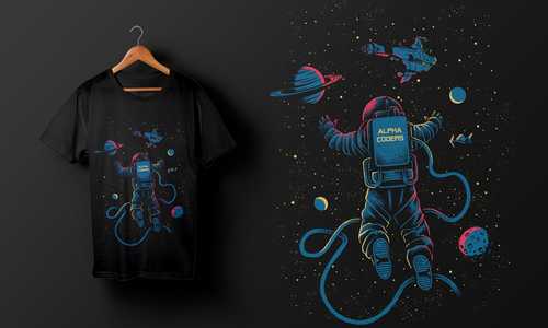 T-Shirt Design, Outer-space themed design.