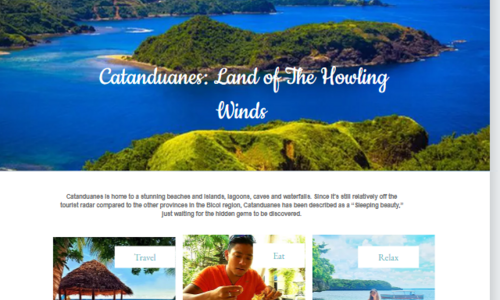 This is an example of a website blog of our province showcasing the different places that can be found in our province to be easily found by tourist people.