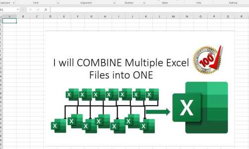 I will MERGE / combine your multiple excel sheets into ONE.