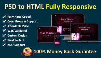 I will convert your PSD to HTML5 website using bootstrap4