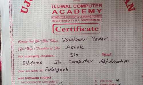 My Diploma in computer certificate
