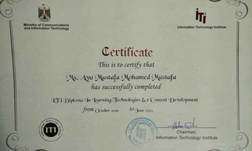 This is my certificate from 9 month diploma sponsored from Information and communications ministry studied different techs for the full development life cycle starting from gathering requirements, analysis, design, development, testing, deployment, continuous integration and support.
