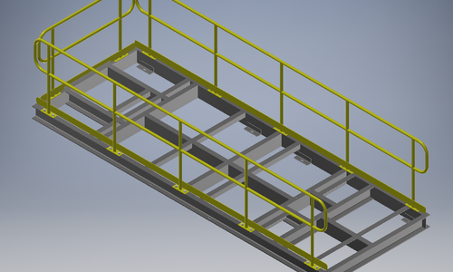 Top frame walk way modelling in Autodesk Inventor