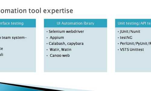 Test Automation Tool expertise