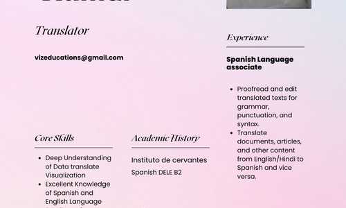This is my profile, I am professional translator with 2 years of experiences in customer relationships management.