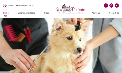 I have designed and developed the Dog Salon Website.Here is the link: http://www.lapetterie.com.au/