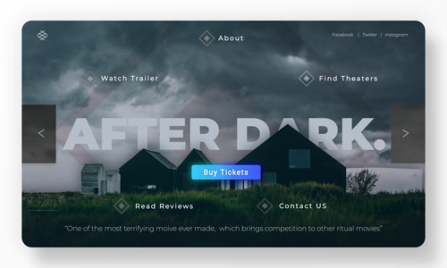 After Dark Movie Landing Page UI Design