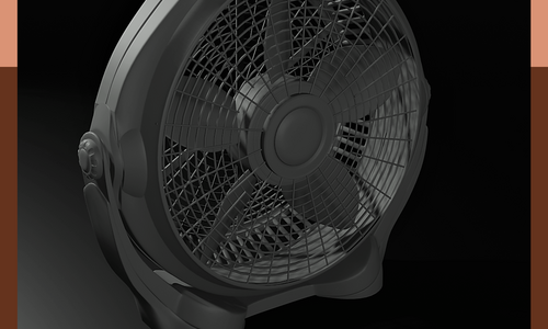 Deatiled model of a table fan