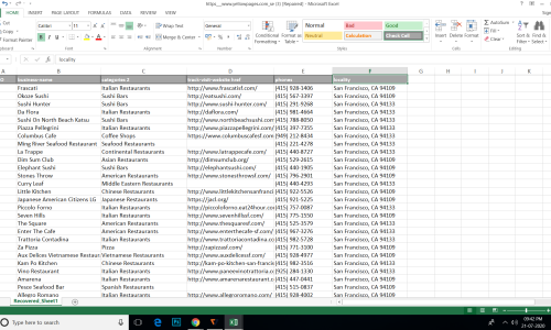 Work sample of data entry and data mining