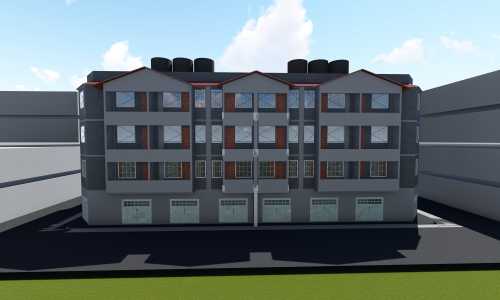 An apartment design in Saika, Kangundo road Kenya. Client brief included 1 bedroom and bedsitter spaces on a limited piece of land surrounded by tall apartments.