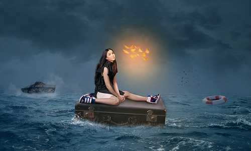 This is one of photo Manipulation examples. The model is an artist from our country. I render the background and successfully match everything with the subject and the background.
