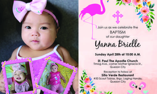Baptismal Invitation Card