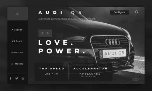 Audi Landing Page UI Design