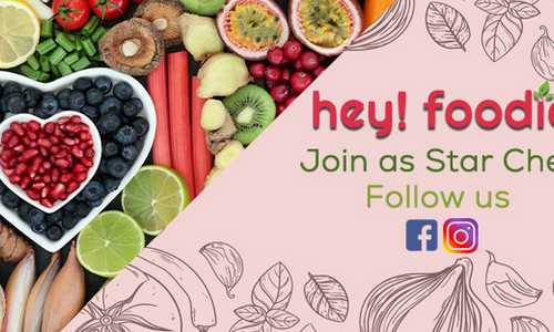 Facebook cover page for company hey! foodie