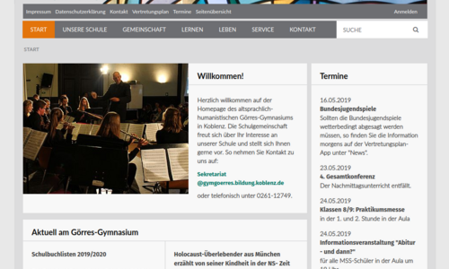 Görres Gymnasium Koblenz - TYPO3 Website
