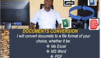 I will research, do data entry, and convert your text documents to the file format of your choice.