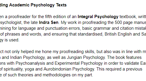 My experience of proofreading a full-length, 500+ page Psychology book written by an eminent psychologist.
