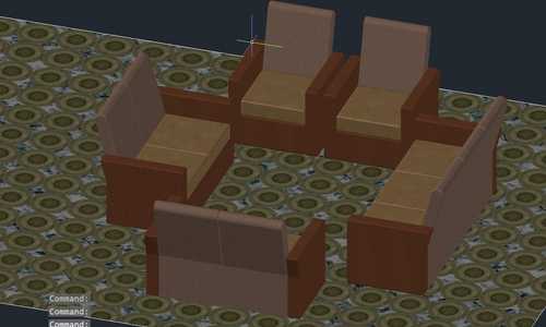 Sofa set in 3D
