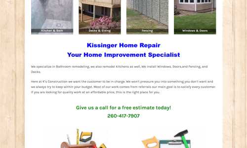 Kissinger Home Repair:- Theme customization using genesis framework