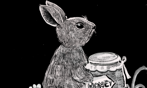 Children Illustration - Bunny With Some Honey