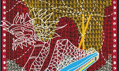 Inspired by China Town in Kolkata, print pattern developed for Shivan and Narresh