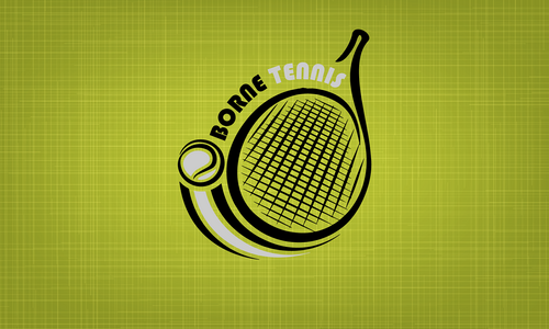 Versatile Bourne tennis player logo design