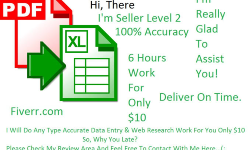 Welcome To Everyone In My Data Entry Portfolio! I am individually aiming to provide quality products and service. I'm very professional and have valuable experience in Data Entry, Web research MS excel & MS word, data collection and pdf to excel or word field. I will do any type of Data Entry & Web research work for you my preference will be high-quality work and on-time delivery. MY SERVICE AREA : 1.MS Excel and MS Word.2.Offline Data Entry3.Online Data Entry4.Copy/Paste Work5.Business Card details into MS Excel Or MS Word Sheets.6.PDF to Excel 7.PDF to Word8.Scanned pages to Excel/Word9.Web Research10. WordPress Data Entry Work.11. Manually, Typing Work to Excel or Word.12. Zoho CRM Work13. Salesforce Work. Thanks for your time and consideration. I am looking forward to starting work with you Soon. DELIVER 100% ACCURATE AND QUALITY WORK. 