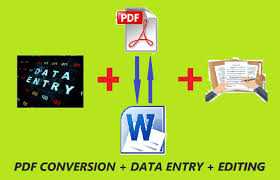 I can do Data entry,copy pasting the required detailsfrom a website,pdf to word conversion and vicevers,pde to excel conversion and vice versa,Image to word document,Collecting image according to your requirements,Applicatio form filling,Data analysis,Text mining,Data mining ,Adobe photoshop,Adobe indesign,Logo creation,Poster creation,creating a website.